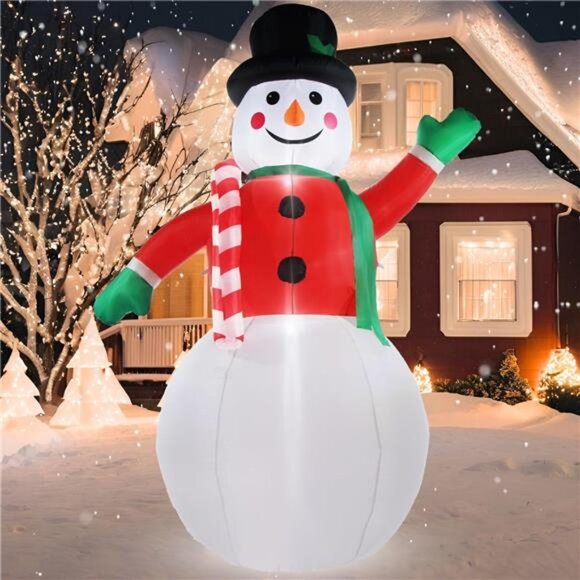 8FT Snowman Blow Up Yard Decoration with Built-in LED Light - Picture 1 of 8